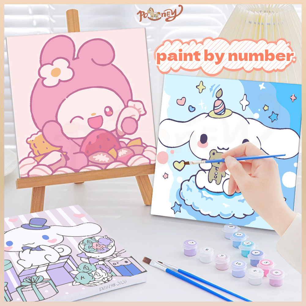 

Poney Paint By Number 20x20cm Lukisan Kanvas Diy Digital Painting Kit With Kanvas