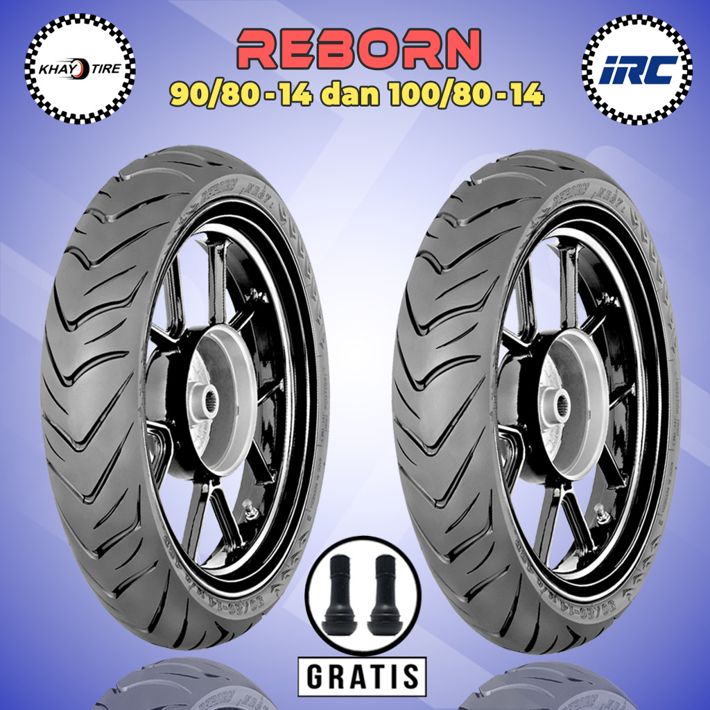Paket Ban Motor Matic IRC REBORN 90/80-14 + 100/80-14 Tubeless