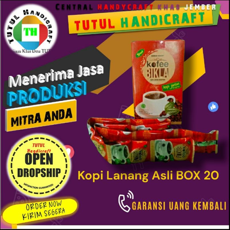 

MAKRIFATBUSINESS KOPI BIKLA KOPI LANANG Kopi Lanang Asli BOX 20 SACHET