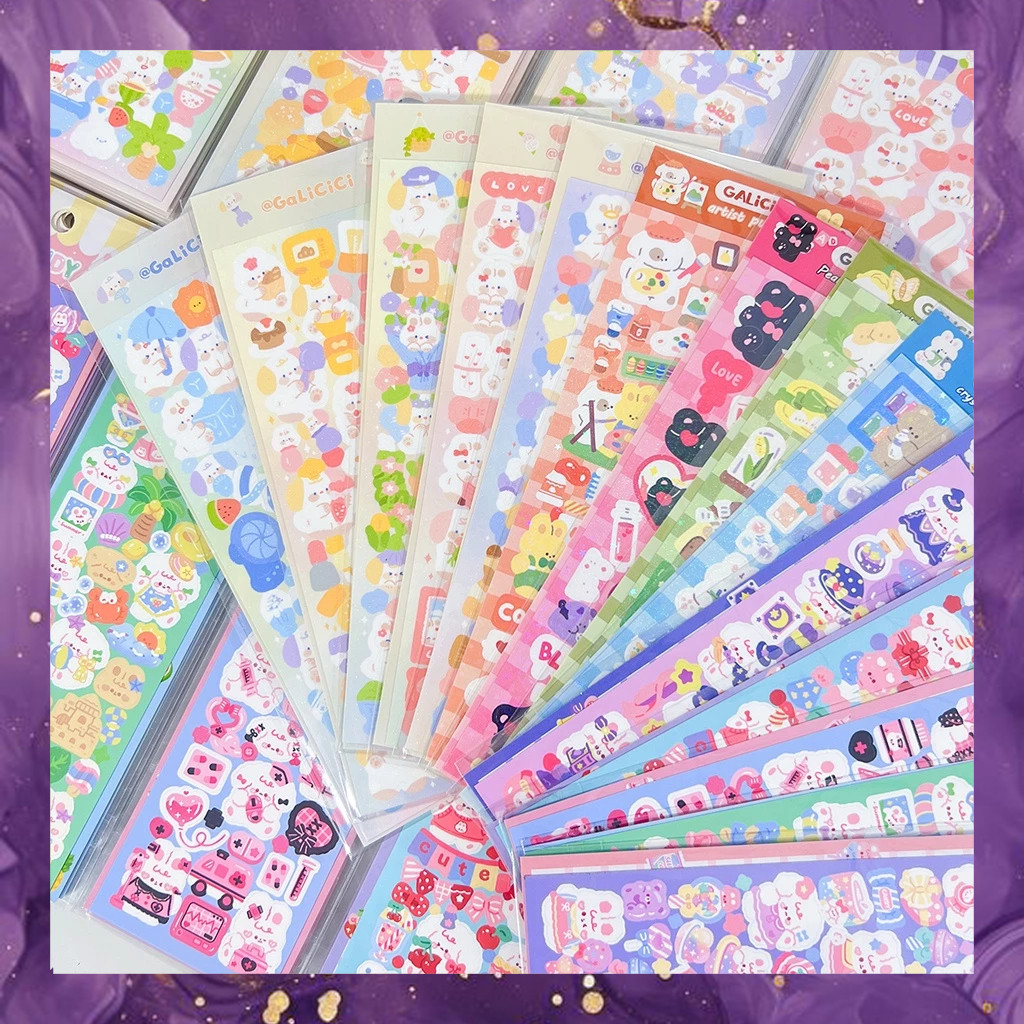 

(SBA) Sticker Waterproof Kartun Bear Rabbit Hologram Stiker Motif Beruang Dan Kelinci Korea Anti Air SC3035A0