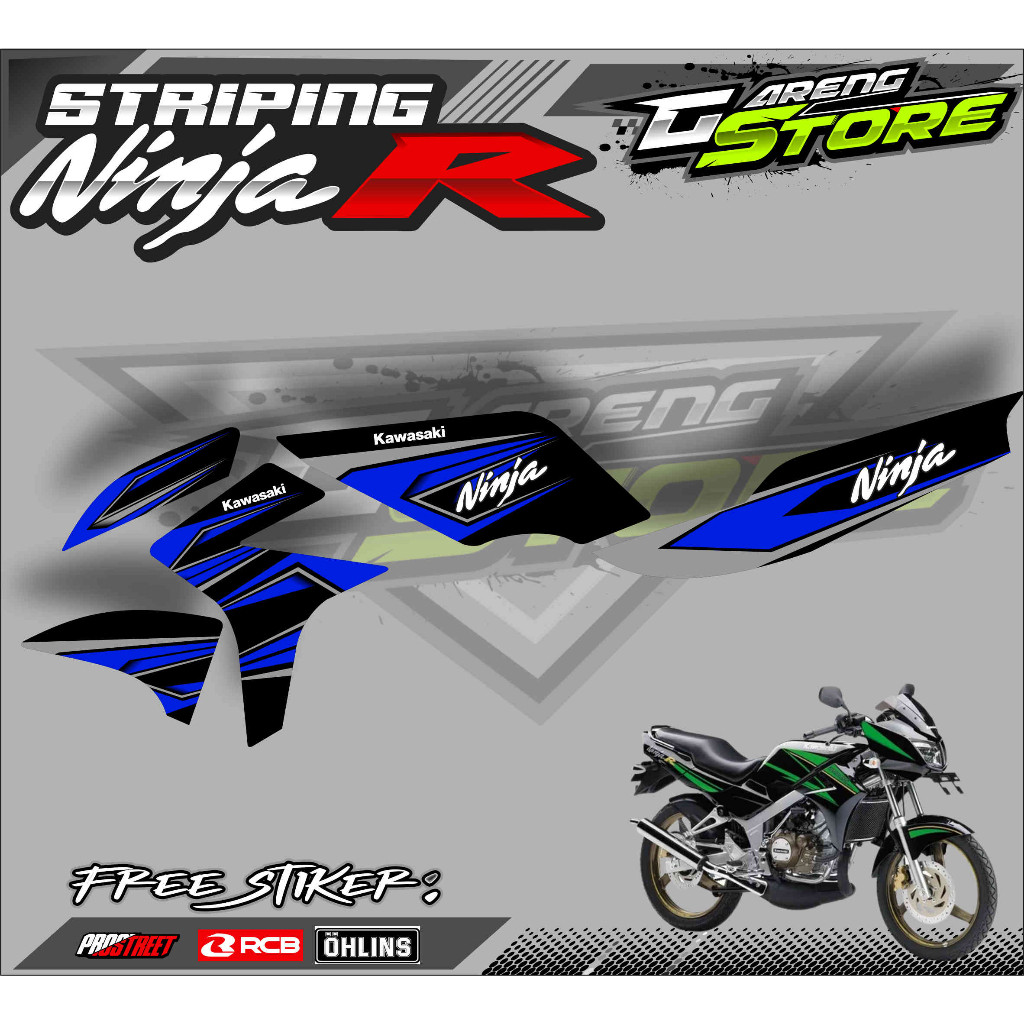 STRIPING VARIASI SEMIFULL KAWASAKI NINJA 150 R / STICKER LIST VARIASI NINJA 150 R