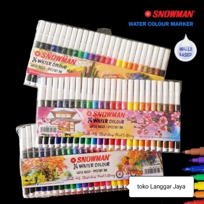 

[New Arrival] snowman water colour marker 200 set isi 24 TERMURAH