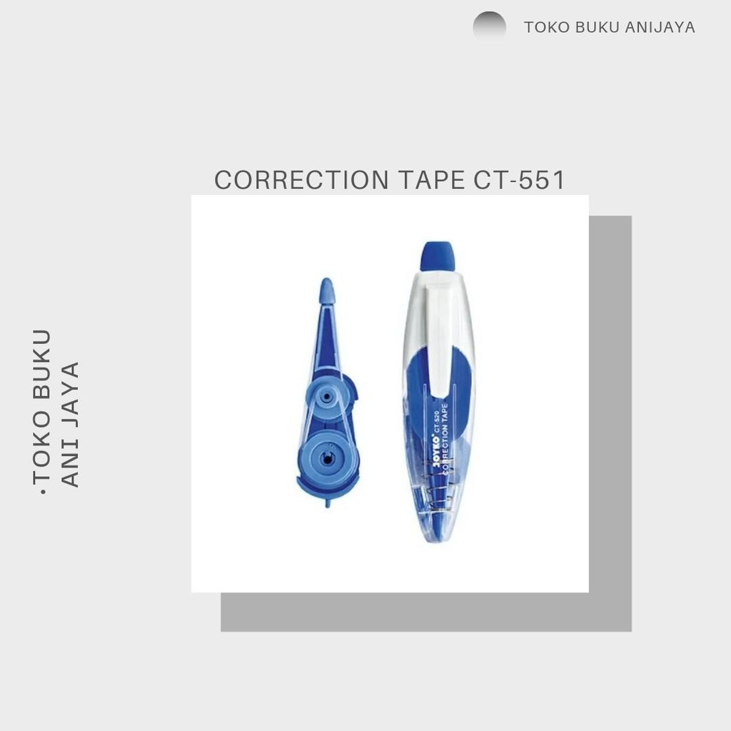 

CORRECTION TAPE/TIPEX KERTAS MEREK JOYKO KUALITAS TERBAIK CT-551 1PCS Stationery