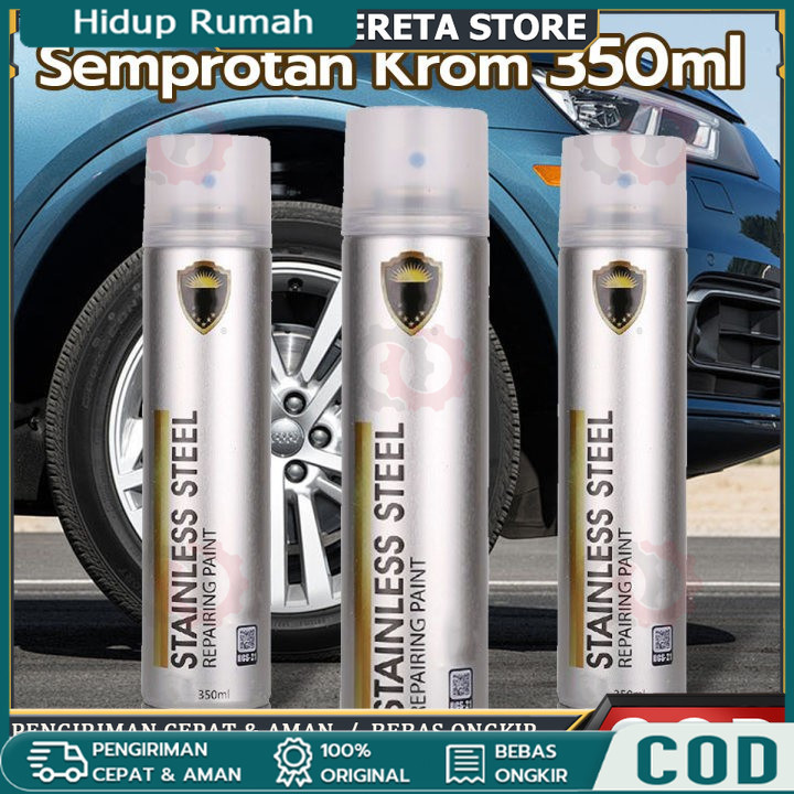 

【HOT】STOCK 350 ML Cat Semprot Chrome Sapporo Chrome Spray Paint Anti Karat Warna Stainless