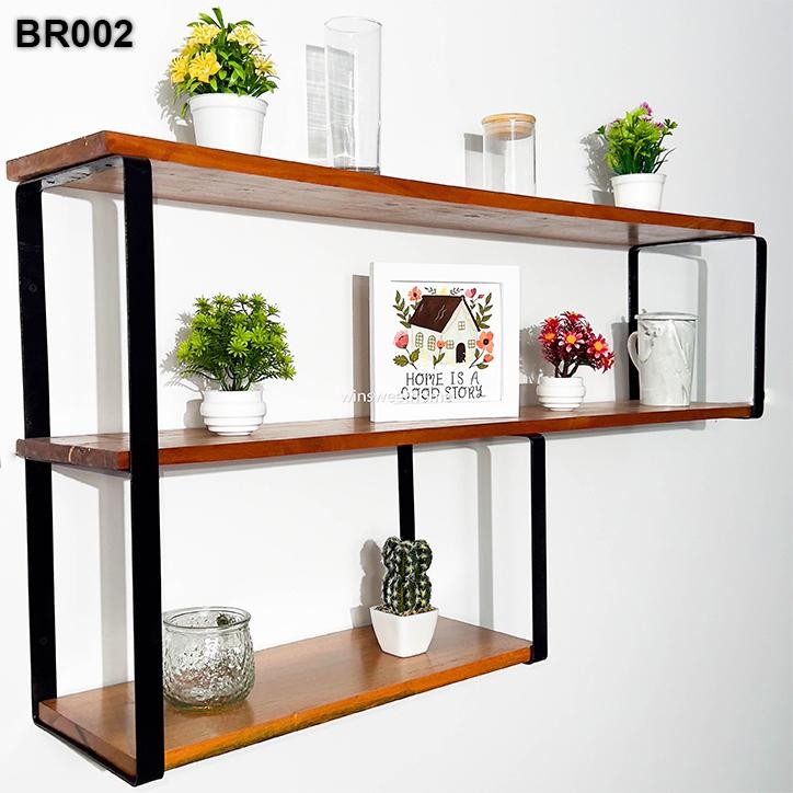 Rak ambalan dapur kayu minimalis serba guna untuk rak buku rak sepatu rak sandal BR002 panjang 100cm