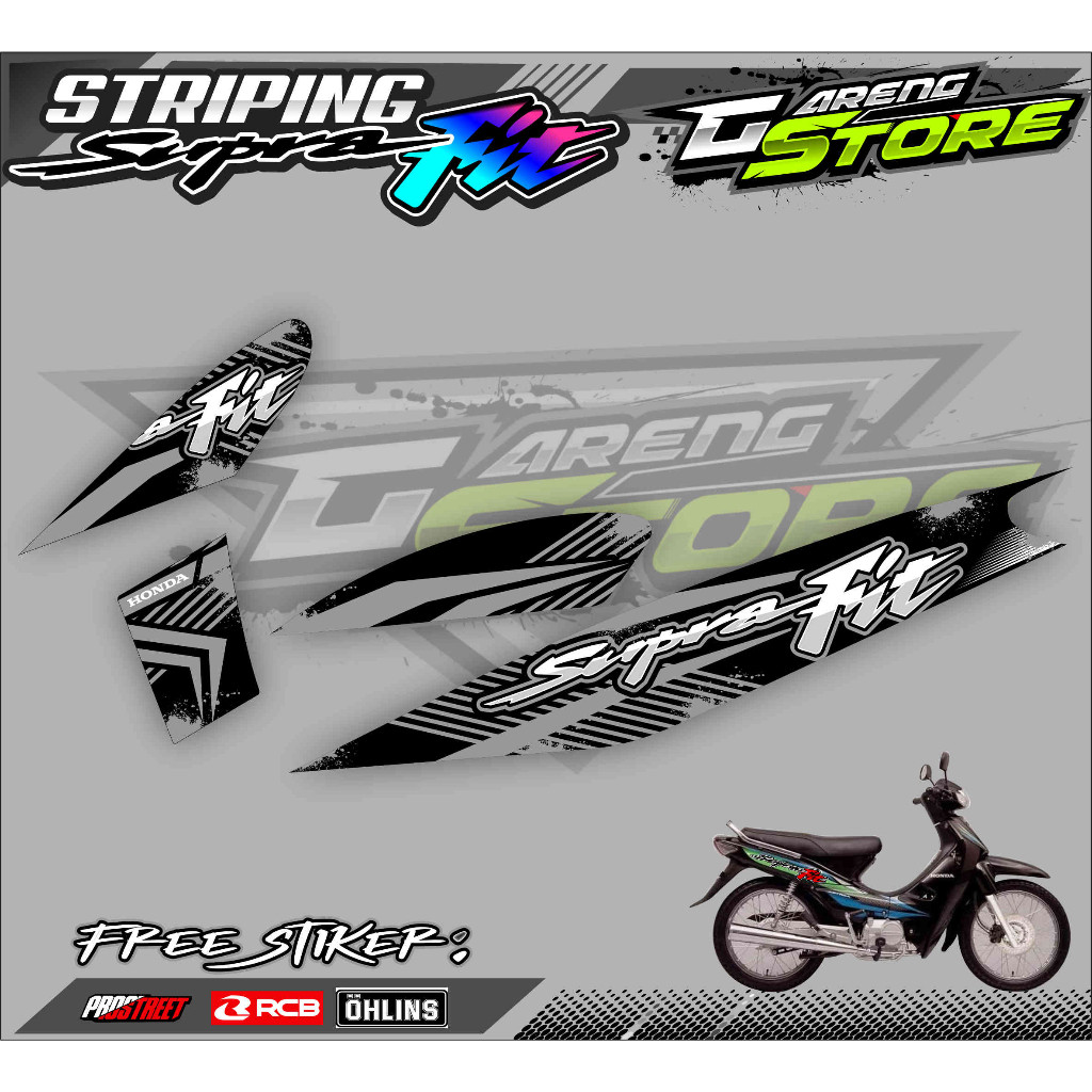Striping Variasi Honda Supra Fit Old / Sticker List Variasi Supra Fit Lama