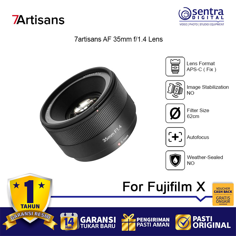 7artisans Photoelectric AF 35mm f/1.4 Lens for Fujifim Lensa 7 Artisans Autofokus 35 mm f1.4