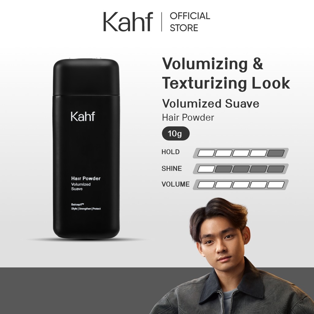 Kahf Hair Powder Volumized Suave 10 g - Hair Powder Rambut Pria - Approved by Barber and Suitable fo