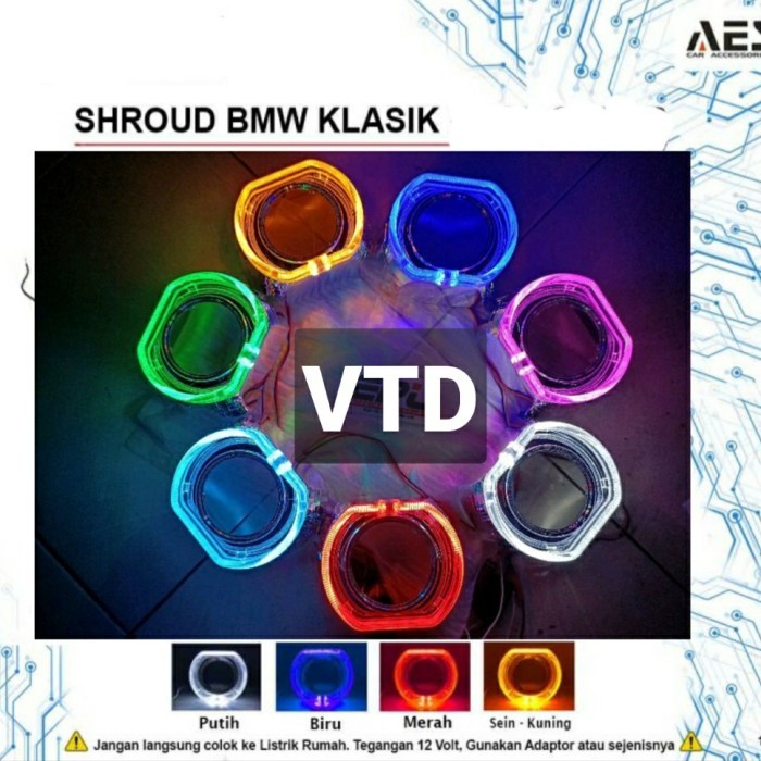 Shroud Projie Projector HID AES BMW Style 2.5 Inchi / 3 Inchi - Biru