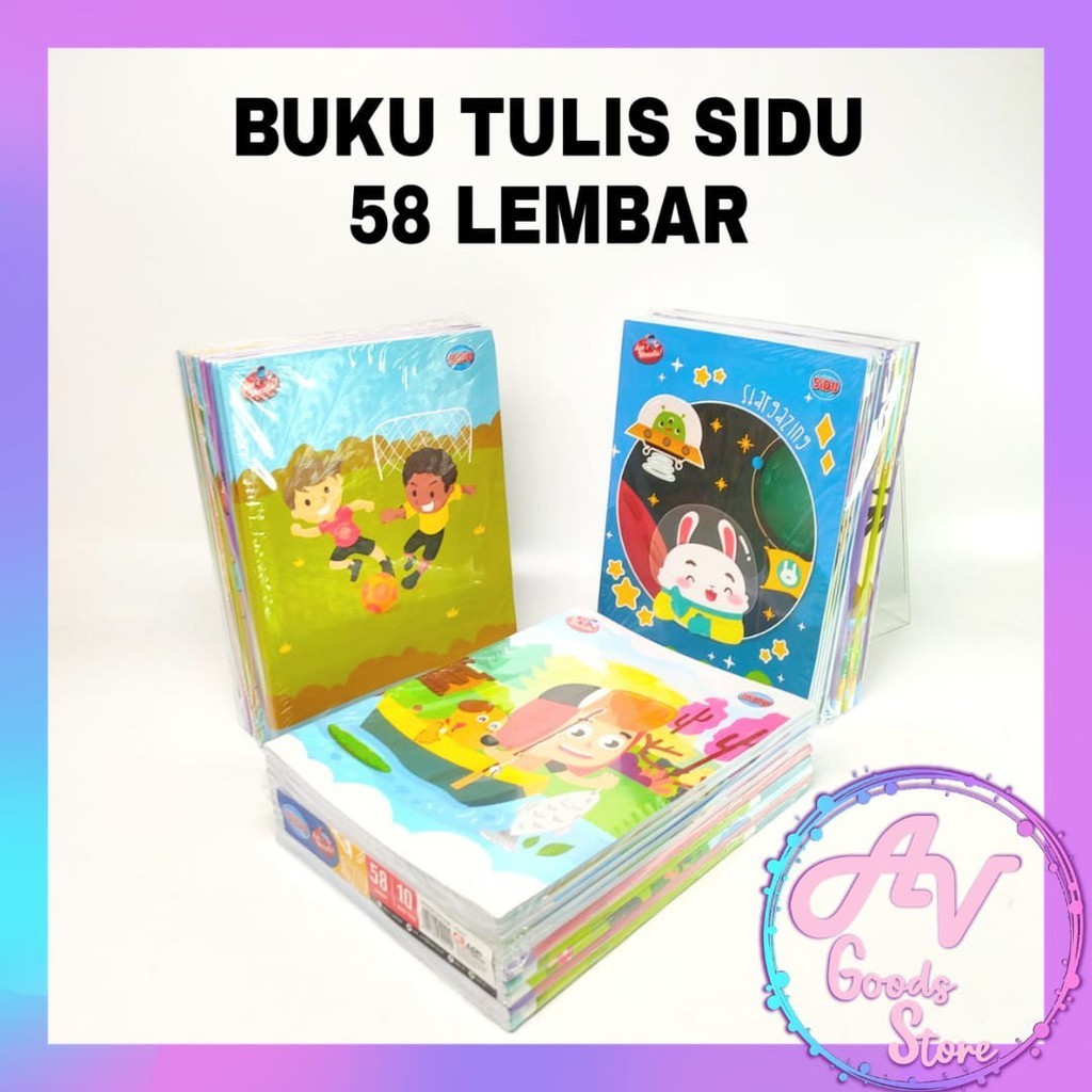 

1Pak Buku Tulis SIDU 58 lembar (10Pcs) / Buku Tulis Sinar Dunia 58lbr