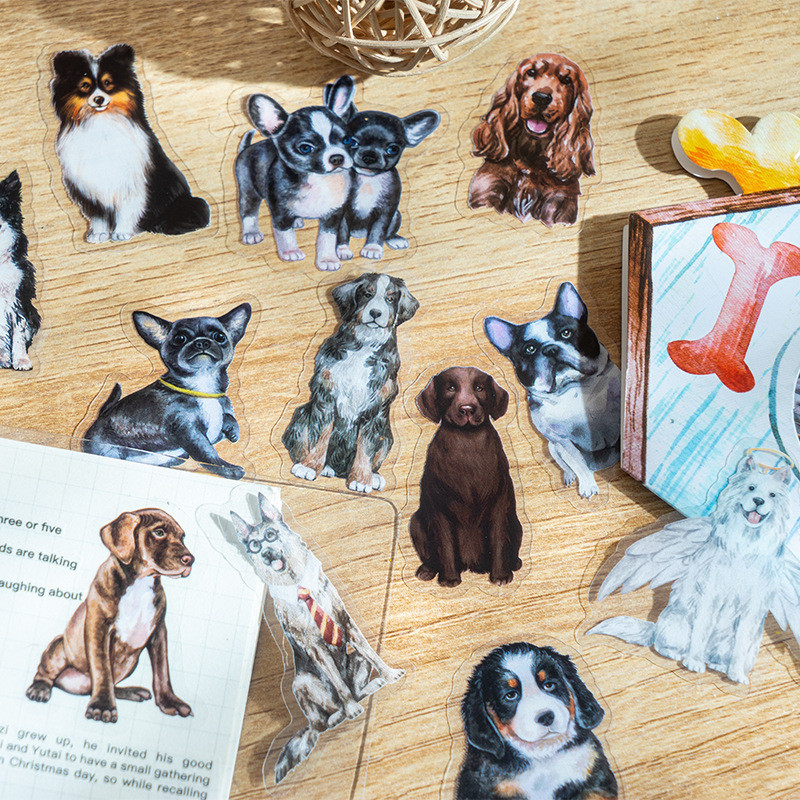 

30PCS Love Dog Club Series Decorative Sticker Pack Kawaii Pets Scrapbooking Material Art Label Diary Junk Journal Planner