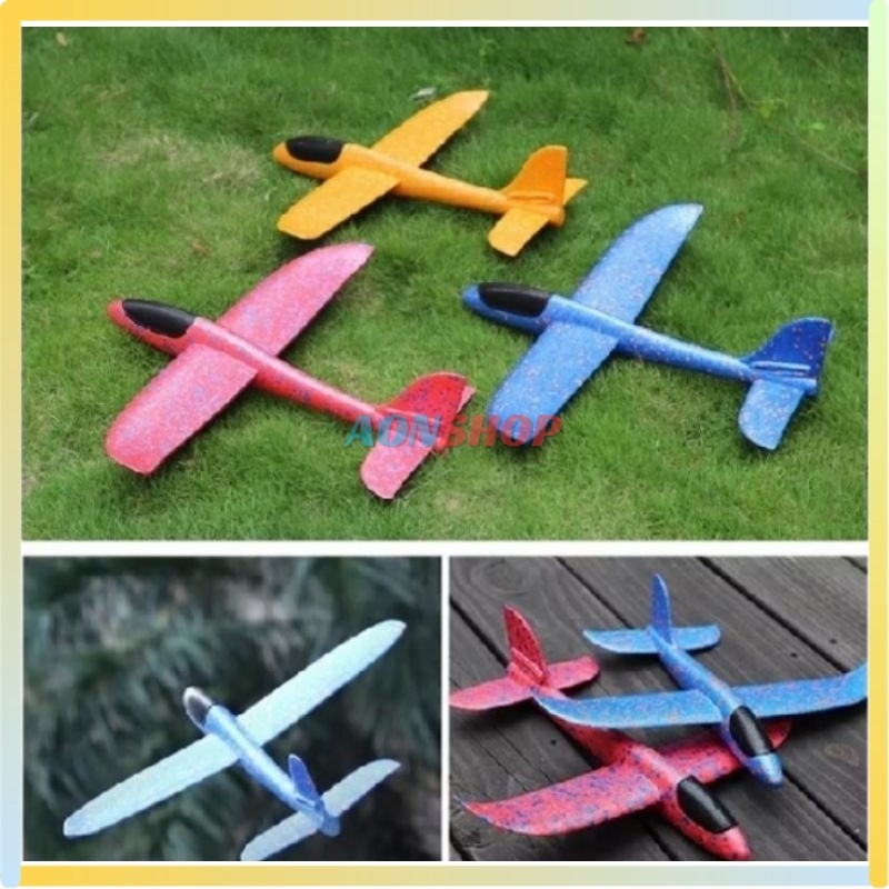 [AS] Mainan Pesawat Terbang Glider Pesawat Gabus Foam 48cm Jumbo Besar