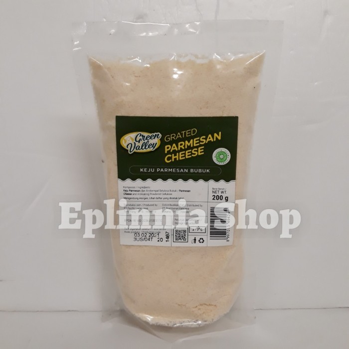 

Green Valley Grated Pamersan Cheese 200 gr - Keju Parmesan Bubuk