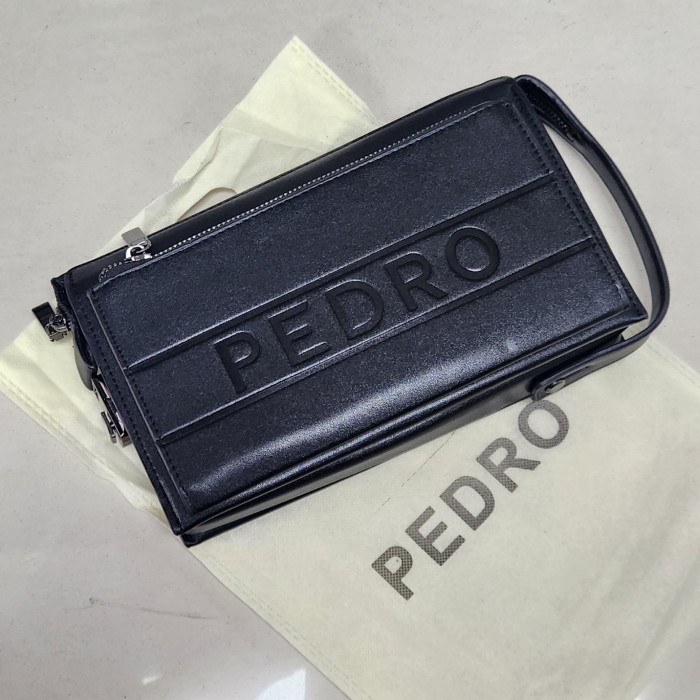 "R.V.Shop" -  TERLARIS Tas Handbag Kulit Tas Pedro Tas Tangan Pria/Wanita Prrmium Quality - Hitam