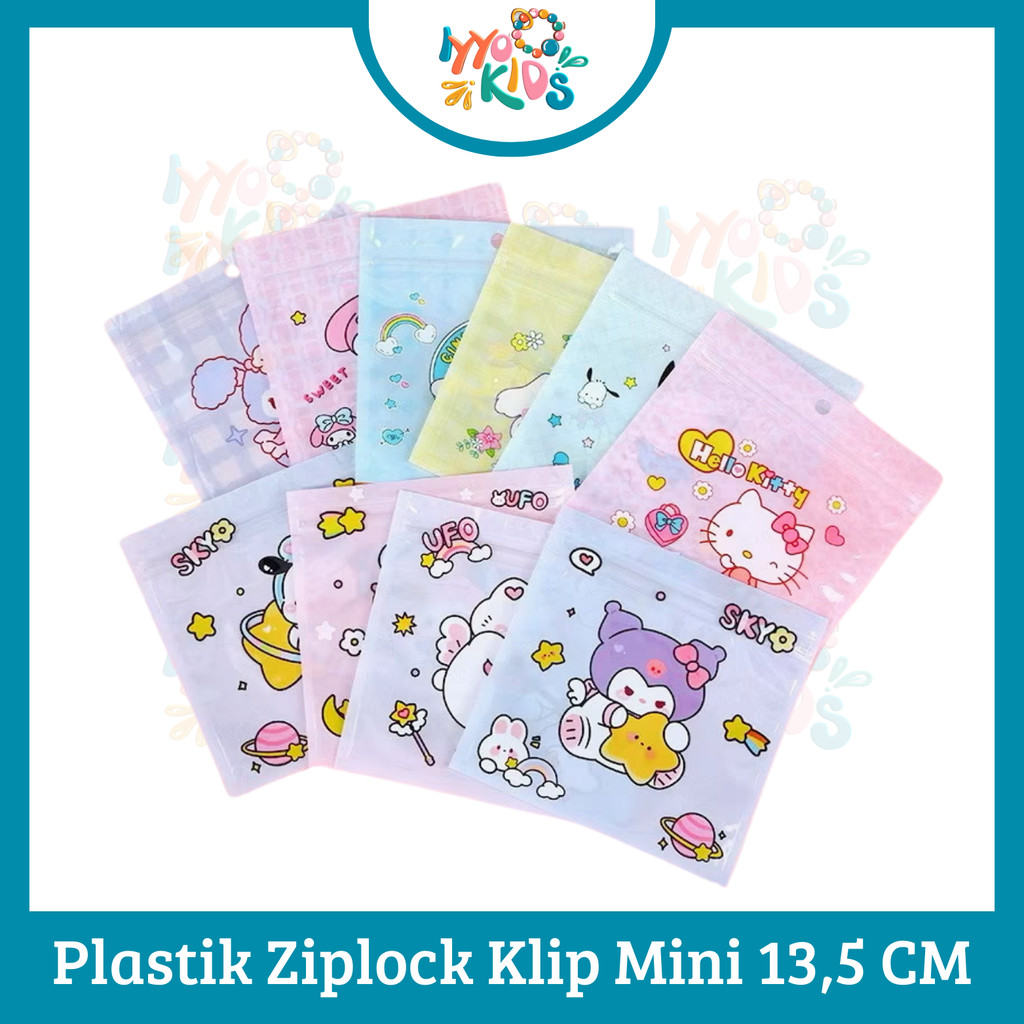 

IYYO KIDS | Plastik Ziplok Plastik Mini Serbaguna Plastik Kemasan Mini 13.5cm Plastik Klip Serbaguna Kemasan Permen Kue Dengan Penutup Zip Lock Tas Cookie Mini Gambar Karakter Ziplock Estetik Lucu