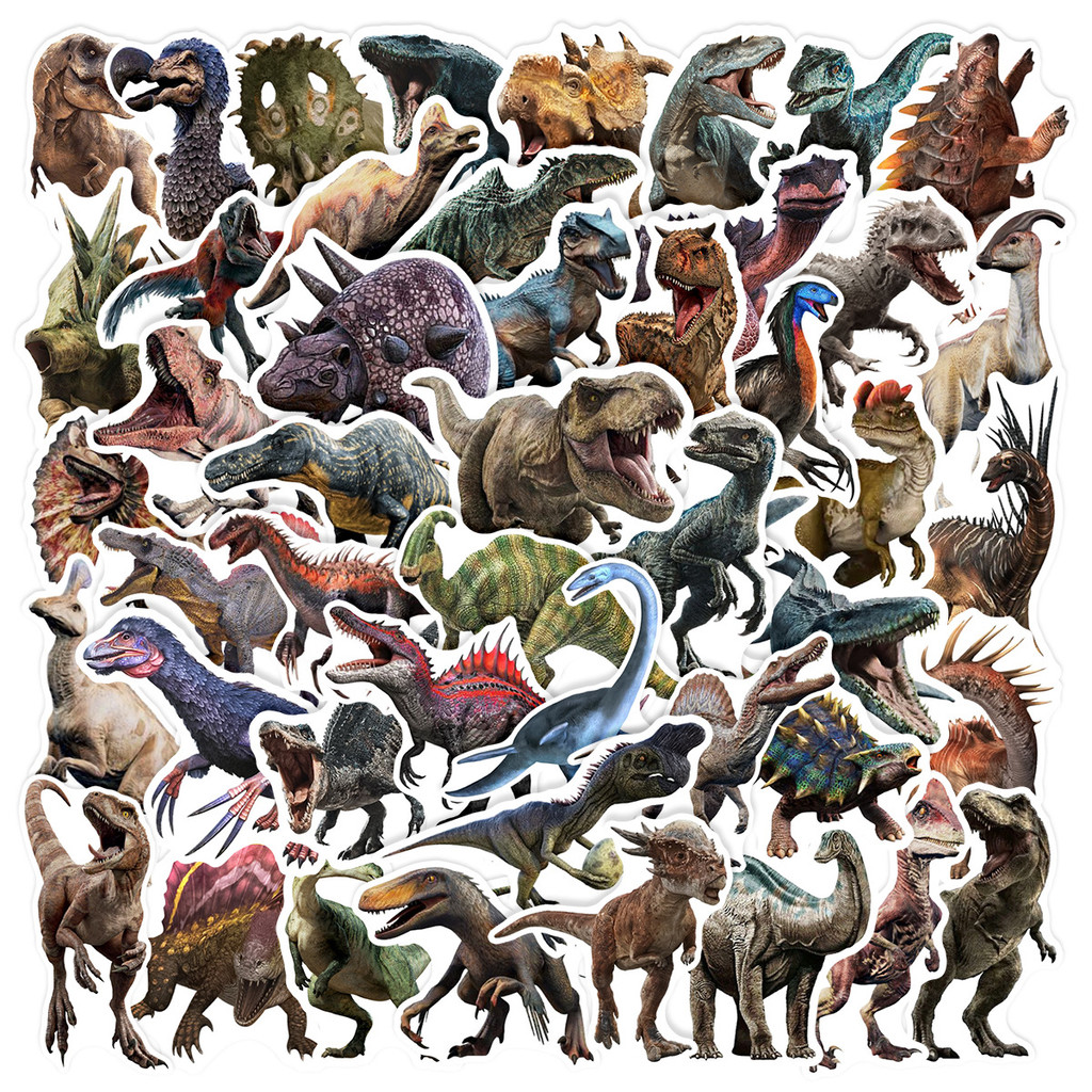 

50PCS Jurassic Dinosaur Stickers Kids Toy Gift DIY Laptop Phone Suitcase Notebook Ancient Animal Sticker Graffiti Decals