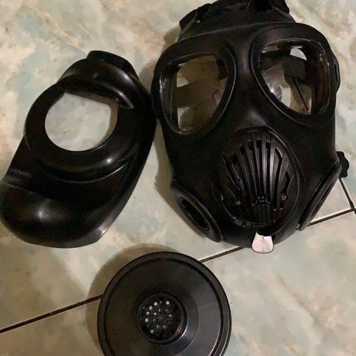 k3 gas mask sancheong full face safety + filter canister paling baruDijamin Ori