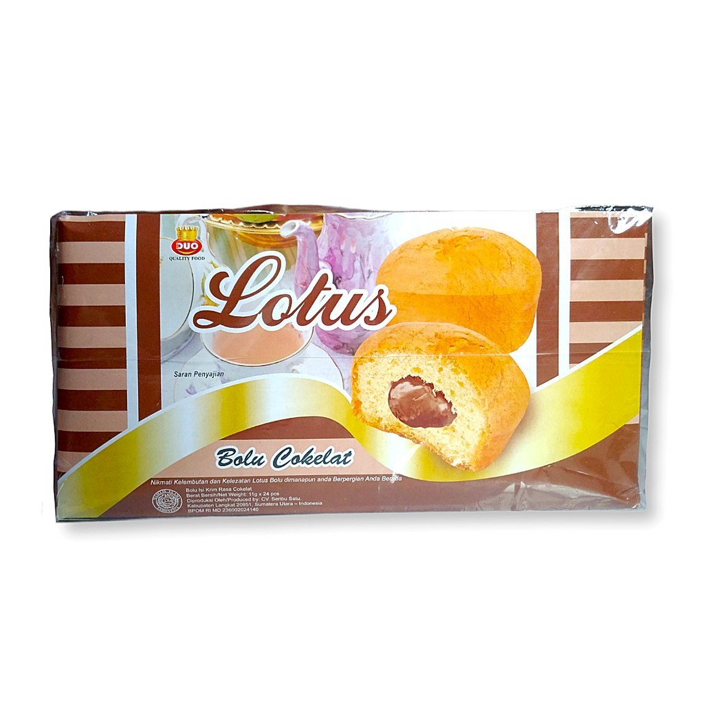 

Lotus Bolu Cokelat/Pandan/Strawberry - Isi 24 pcs