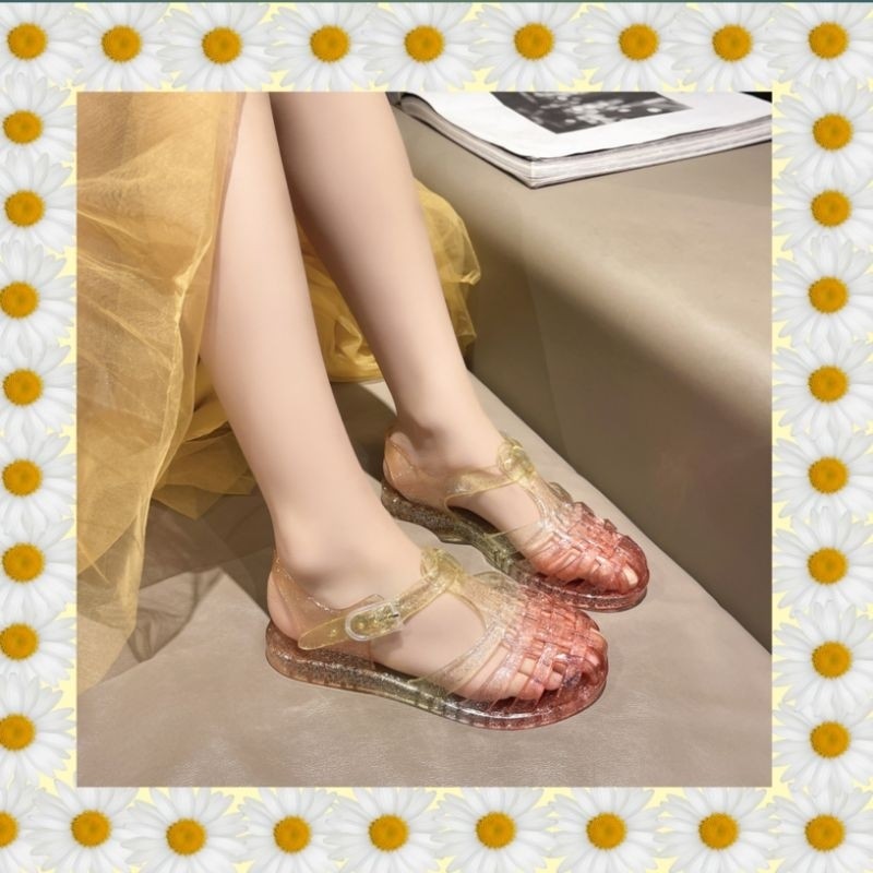 TOMOYSHOP jelly gesper gradasi kids/sandal anak wanita bahan karet jelly import/sandal anak/sandal a