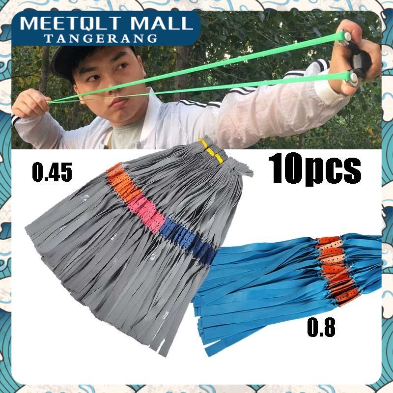 10pcs Slingshot Rubber Flat Elastic Band 0.8mm Karet Ketapel