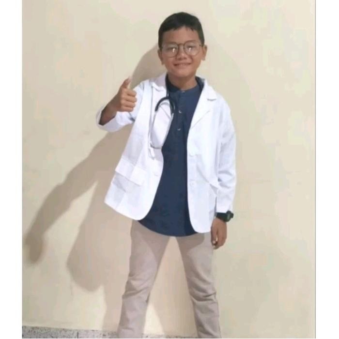 Jas Dokter Anak / Baju Dokter Anak / Kostum Profesi Dokter Anak - PUTIH, 2
