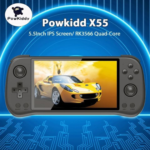 Sky88 POWKIDDY X55 Retro Handheld Game Console 5.5Inch Screen 16GB 256GB