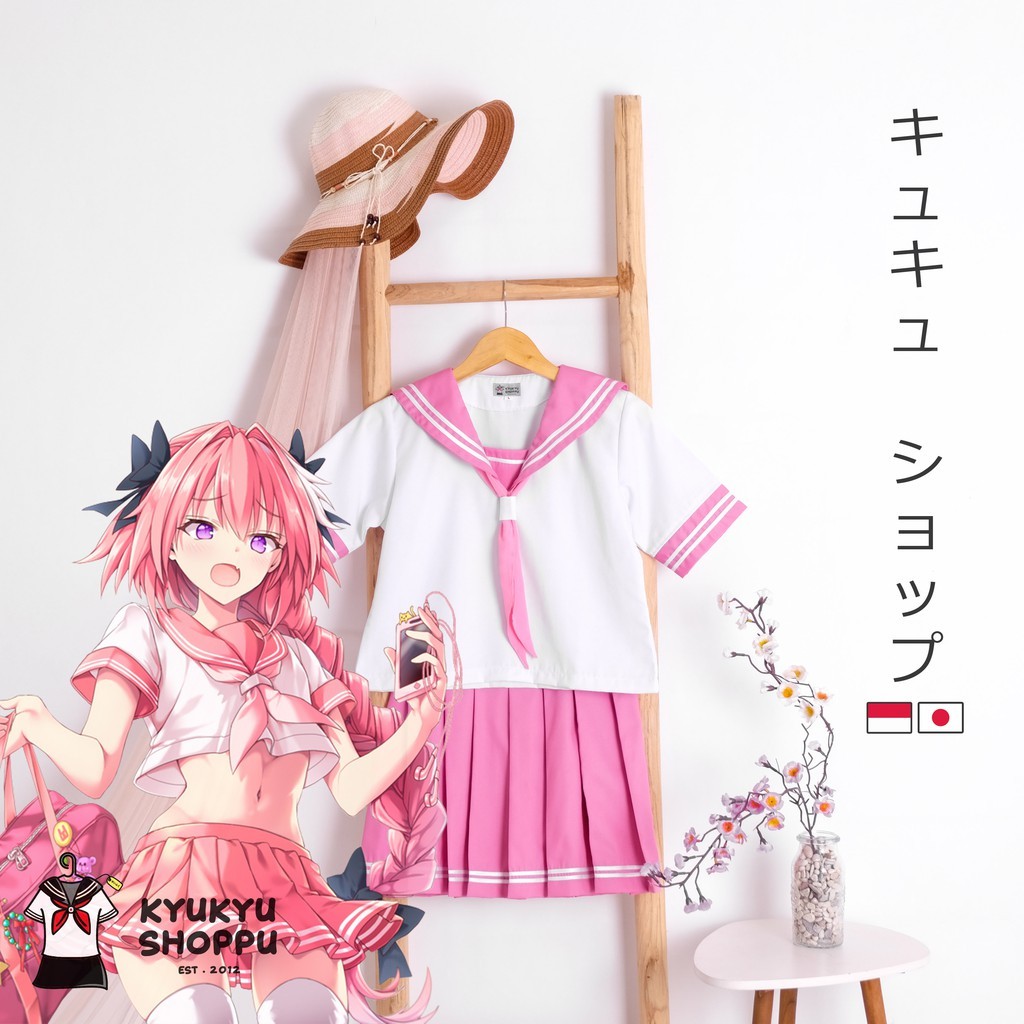 DISKONMANIA KYUKYUKYUSHOPPU - Seifuku Astolfo FGO Costume (Ky002c) | Cosplay Kostum Seragam Sekolah 