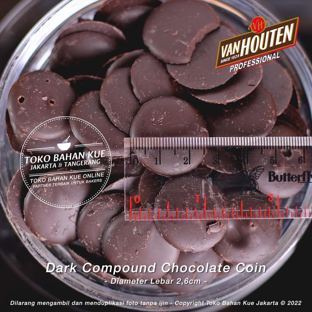 

Van Houten Intense Dark BUTTON 1kg KEPING Chocolate Compound
