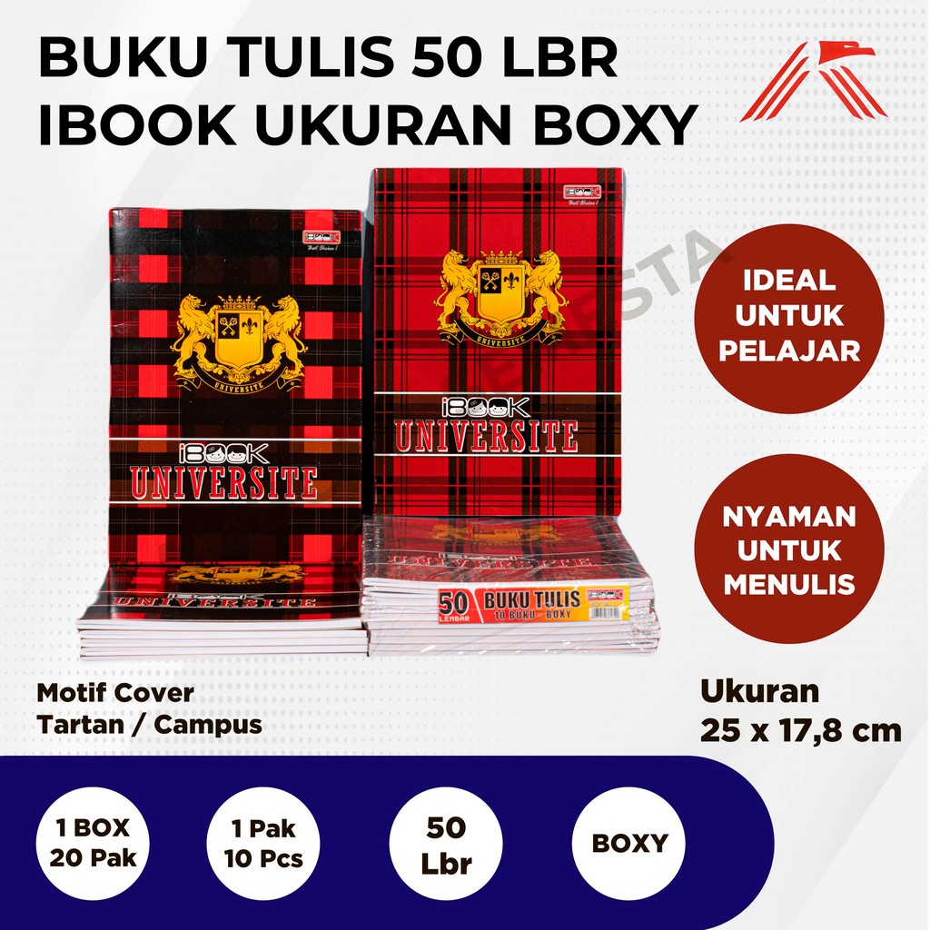 

Buku Tulis iBook isi 50Lbr Boxy @10 Pcs