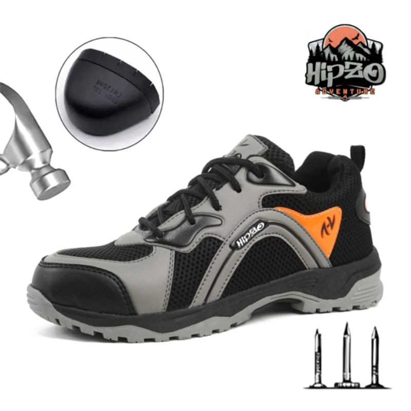 Terbaru Sepatu Pria Safety Boots Keren Casual Ujung Besi Sport Original 100% Hipzo M65