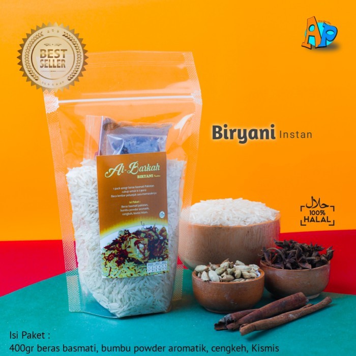 

[PROMO]New Nasi Kebuli Kabsah Biryani Mandhi Instan siap saji AL-BARKAH 400g - Nasi Biryani
