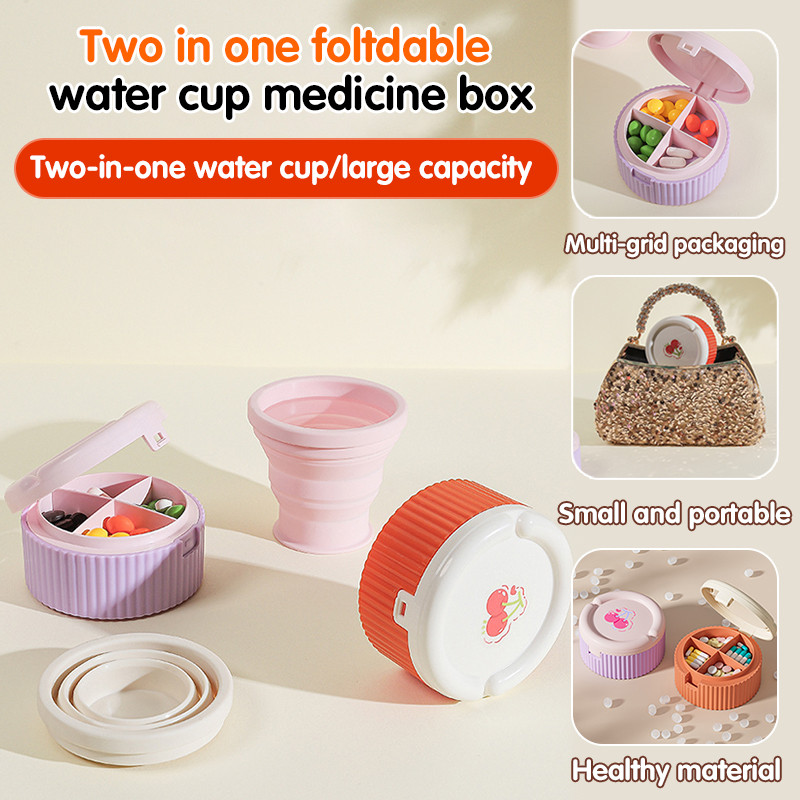 ⭐COD/Diskon 50%⭐【GRATIS ONGKIR】Kotak Obat 2-In-1 Kreatif/Kotak Obat Kecil Multifungsi/Medicine Box/P