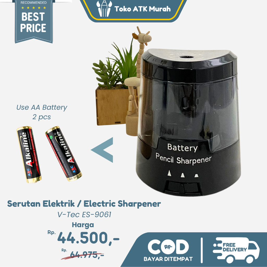 

Rautan Pensil Elektrik V-Tec ES-9061 / Serutan Electric Sharpener