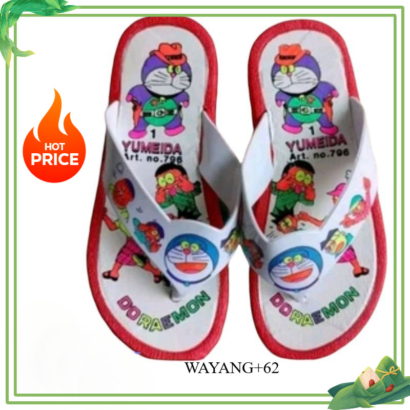 Sandal Jepit Karet Anak Jadul Doraemon  jadul