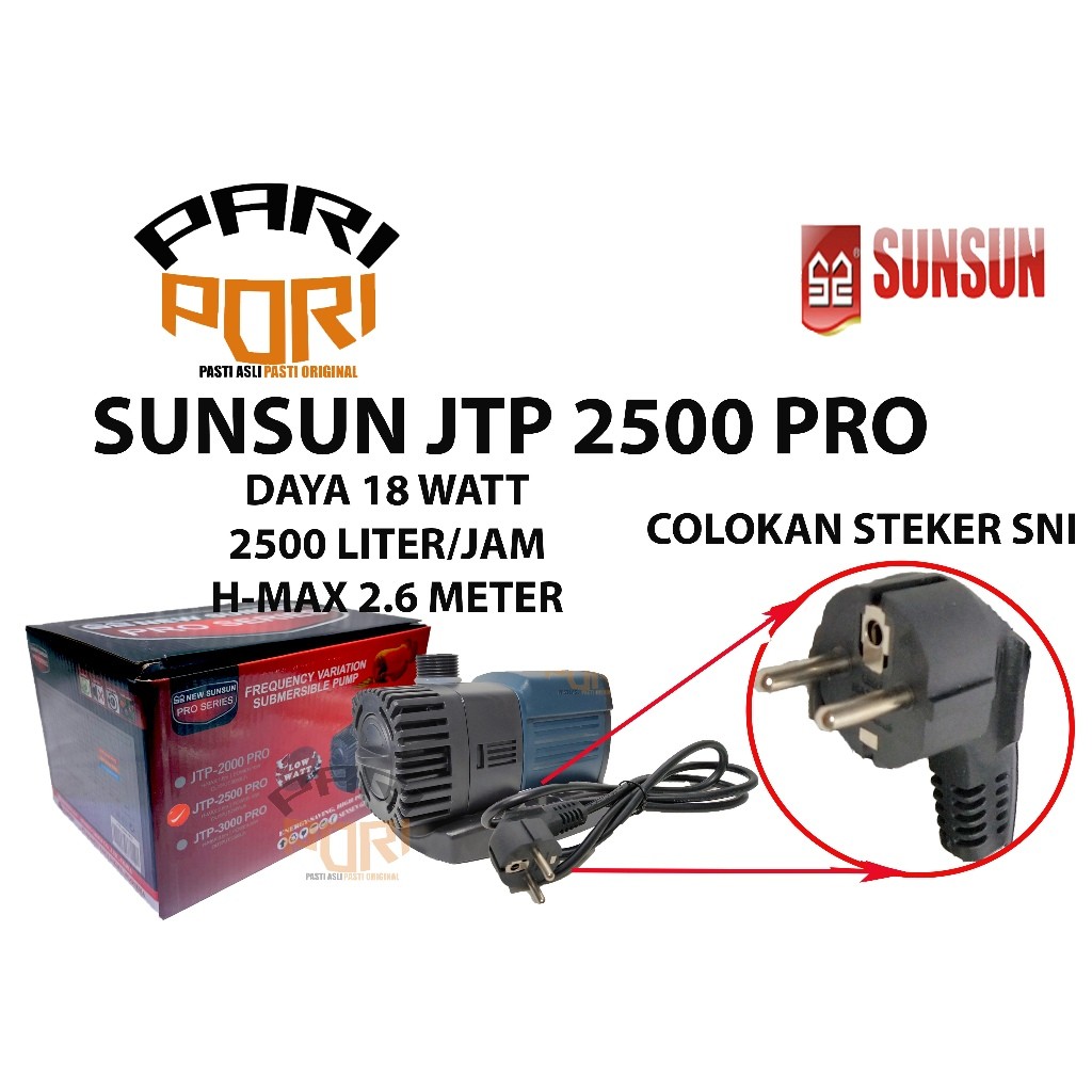 ORIGINAL SUNSUN JTP 2500 PRO POMPA CELUP AQUARIUM KOLAM IKAN HYDROPONIK