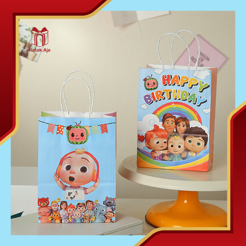 

Paper Bag Kraft / Paper bag Ultah / Paper Bag Kartun / Tas Kado Ultah / Goodiebag Ultah / Paper Bag Motif I AK02K8
