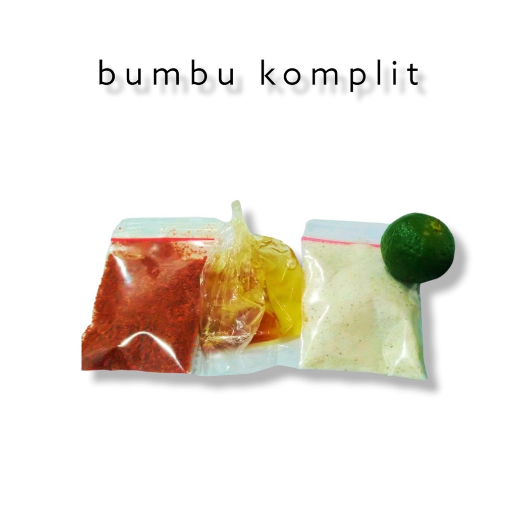 

bumbu koplit extra [ bumbu , cabe , minyak , jeruk ]