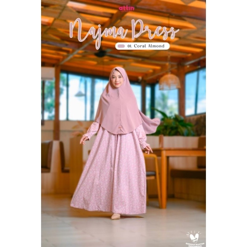 Najma Dress by Attin Gamis Katun Jepang Motif Bunga