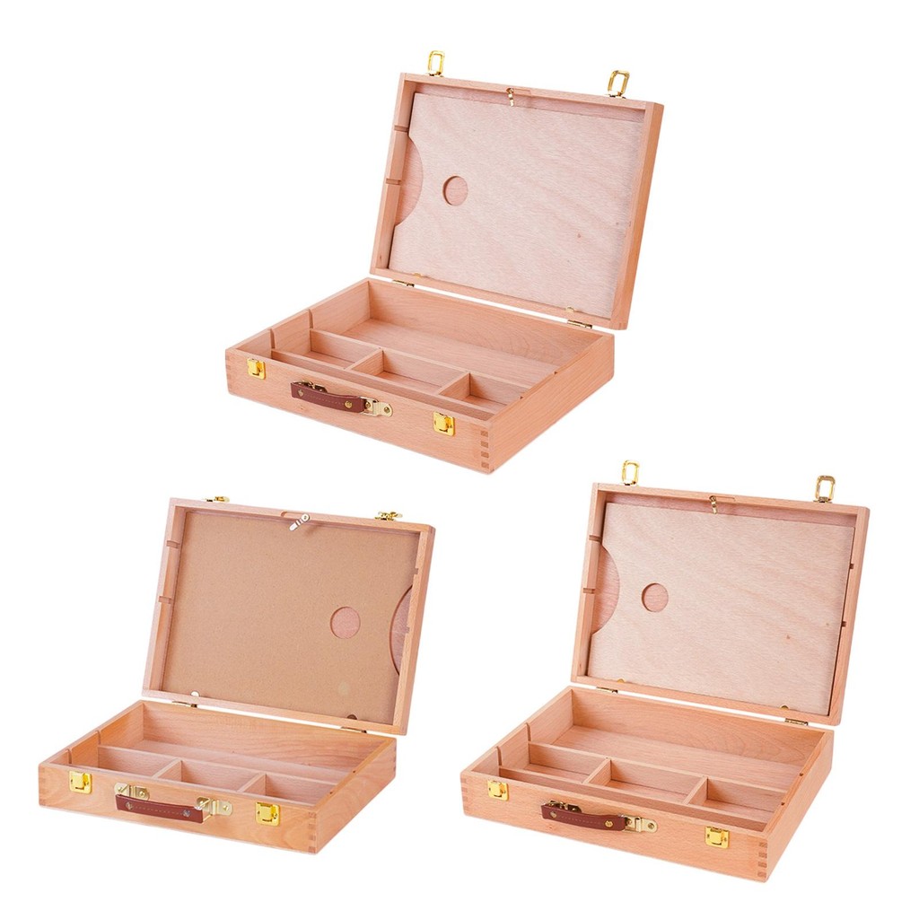 

Artist Supply Storage Box Case Multipurpose Wood Art Supplies Organizer for Watercolor Pen Paints Paint Brushes Pastel Stamps