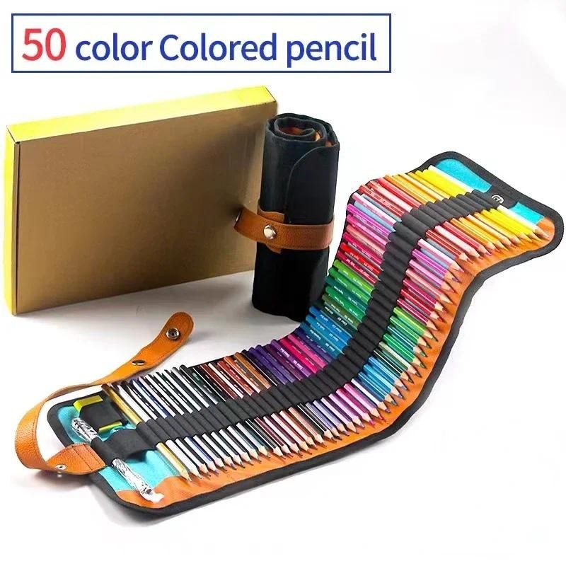 

50 Colors Wooden Colored Pencil Set Hexagonal Oily Student Drawing Sketch for Anime Creation School Supplies
