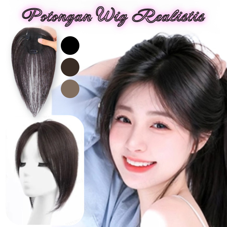 ⚡【Rambut Abu-Abu Tak Terlihat, Halus Dan Mulus】⚡Wig Poni Bersirkulasi Wanita/Wig Rambut Asli/Wig Ram