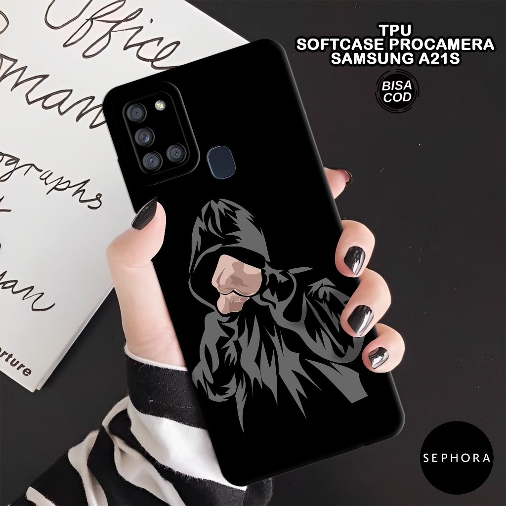 Case Samsung A21s Terbaru - Fashion Case Hitam - Softcase Samsung A21s - Case Pro Camera - Casing Sa