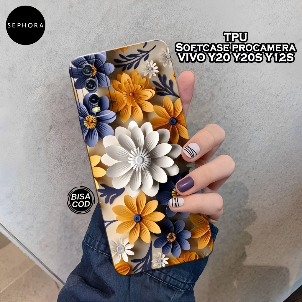 Case VIVO Y20/Y20S/Y12S/Y12A Terbaru - Fashion Case Bunga - Softcase VIVO Y20/Y20S/Y12S/Y12A - Case 