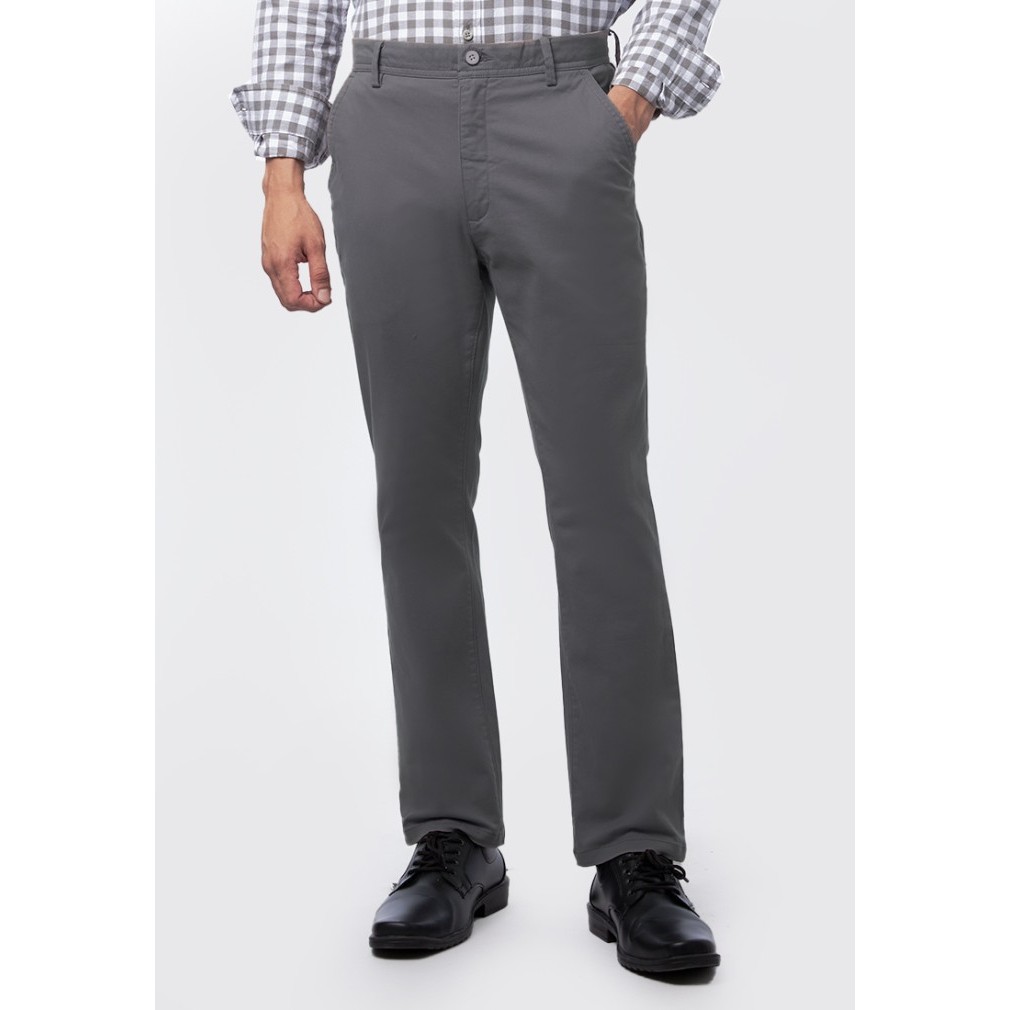 WOOD Regular Fit Tapered Chinos Pants 2-OPXBSC524O051 Grey - GREY, 33