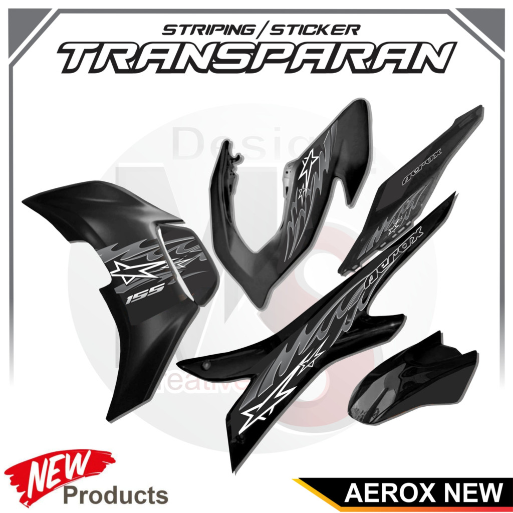 STIPING VARIASI TRANSPARAN BENING AEROX NEW DESIGN API NEW STICKER Y1 STICKER