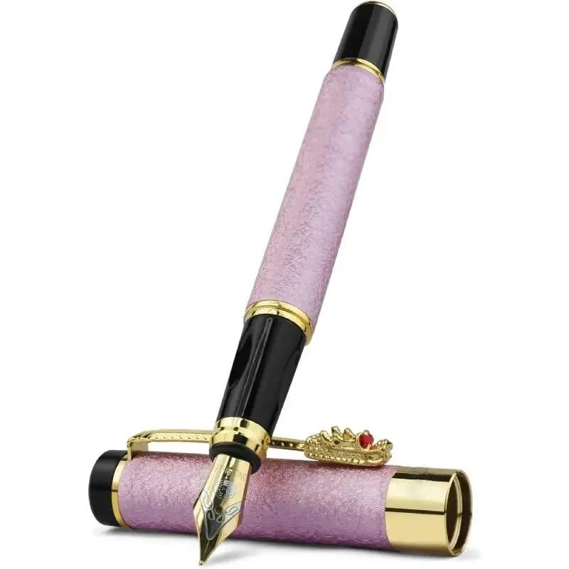 

Luxury Crystal Diamond Ink Fountain Pen Medium Nib 0.5mm Office Business Men Signature Metal Pen Gift for Women Calligraphy