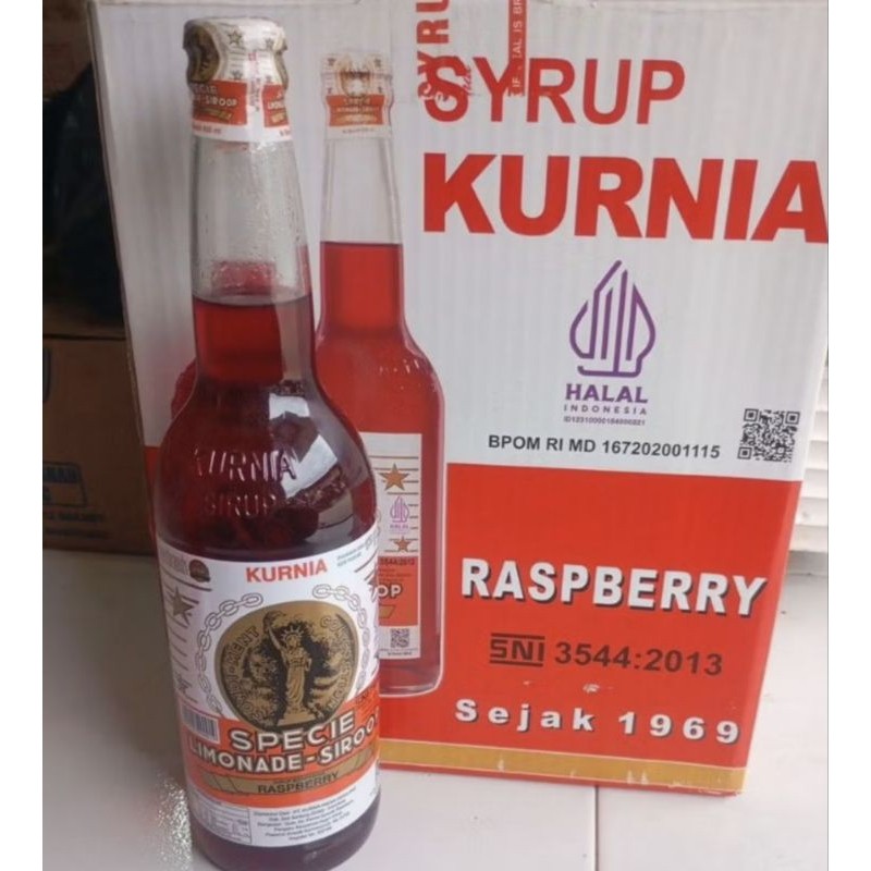 

syrup syirup sirup kurnia medan rasa rasbery cap patung botol 600ml