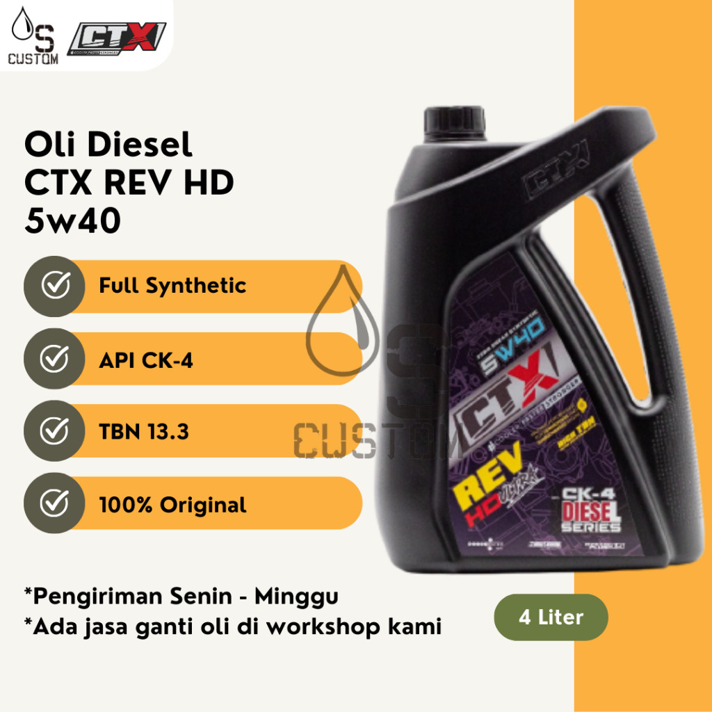 Oli Diesel CTX Rev HD 5w40 4 Liter Full Synthetic