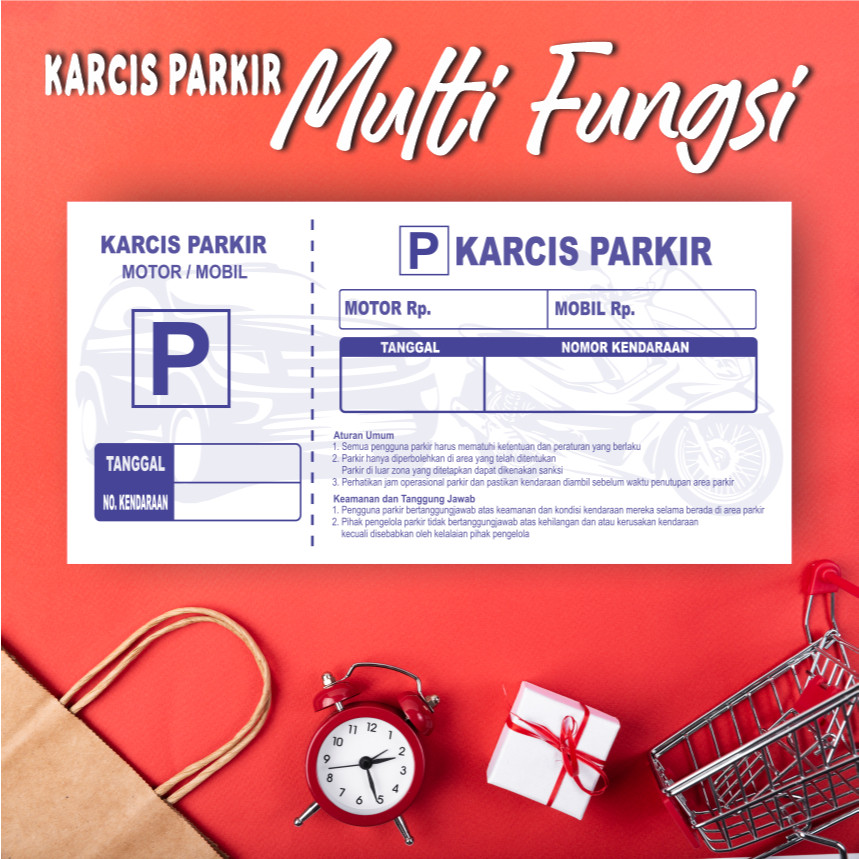 KARCIS PARKIR MOTOR MOBIL UNIVERSAL MURAH