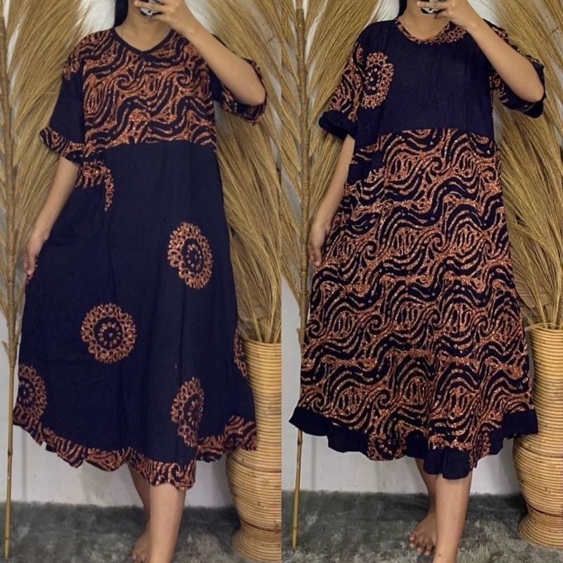 Promo Daster [COD] Daster Maura Cap bahan rayon  Daster wanita Jumbo motif batik Cap | Pekalongan | 